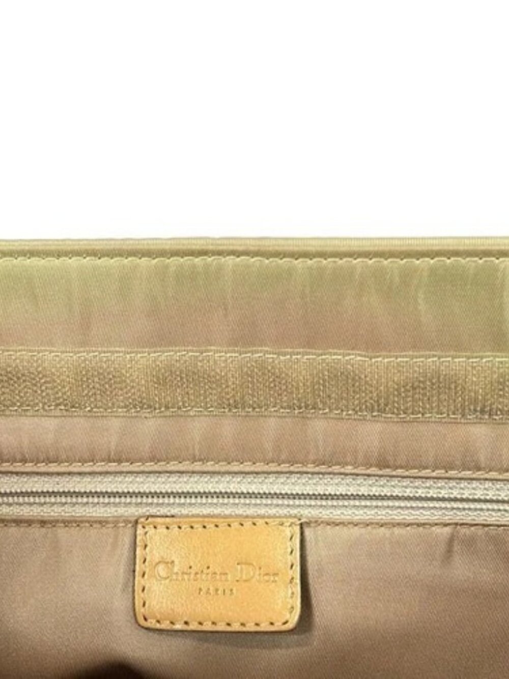 DIOR/ChristianDior - Light Brown Light Green White Unborn Calf Leather Tote Bag - Picture 14 of 14